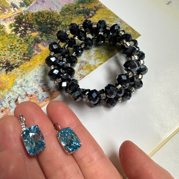 3/50$Bracelet + earrings with blue stone - Picture 2 of 14